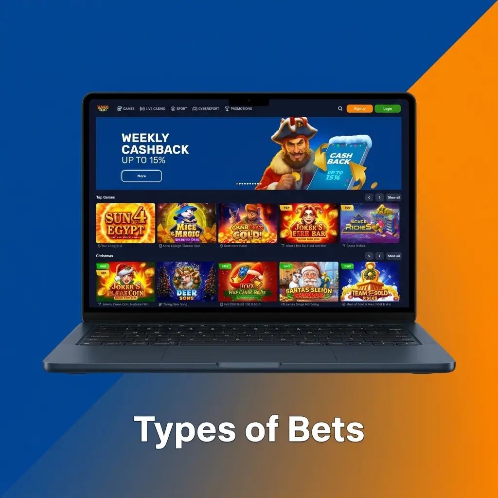 Diagram showing single, express accumulator, and system bet types available on Basswin sportsbook