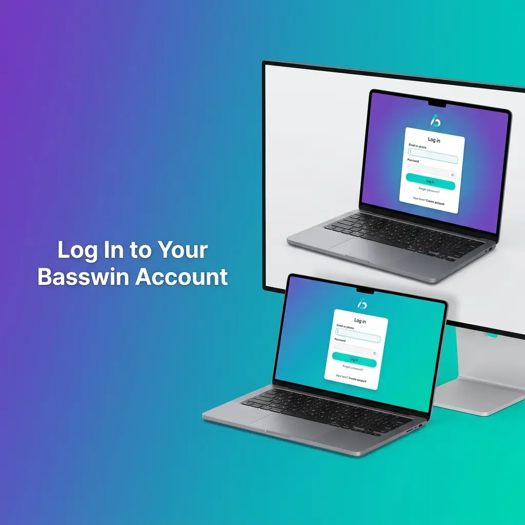 Basswin account login page showing step-by-step sign-in instructions for accessing sports, casino and bonuses